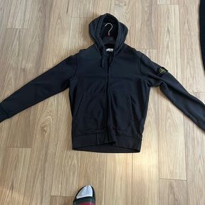 Stone Island Dark Grey Full-Zip Hoodie
